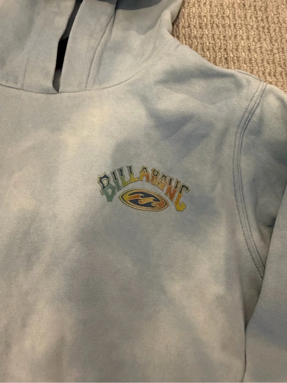 Billabong Light Blue & White Tie-Dye Hoodie & Jogger Set